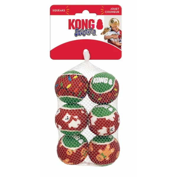 Kong Holiday Pelotas SqueakAir (pack de 6) - Imagen 2